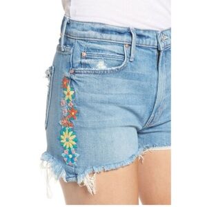 Mother Superior The Dutchie Chew Embroidered High Rise Denim Short WN 30 NWT